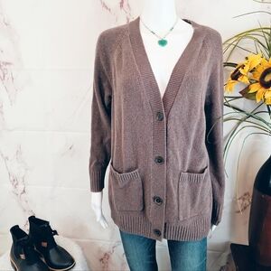 GAP Women's Taupe Button Front V Neck Pockets Cardigan Sweater XS